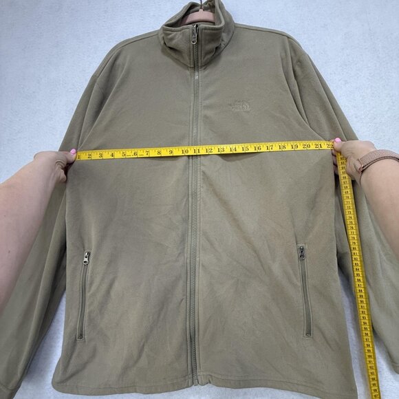 North Face Jacket Mens XL Tan Full Zip TKA 100 Fleece Outdoor Hiking Lightweight - Picture 9 of 11